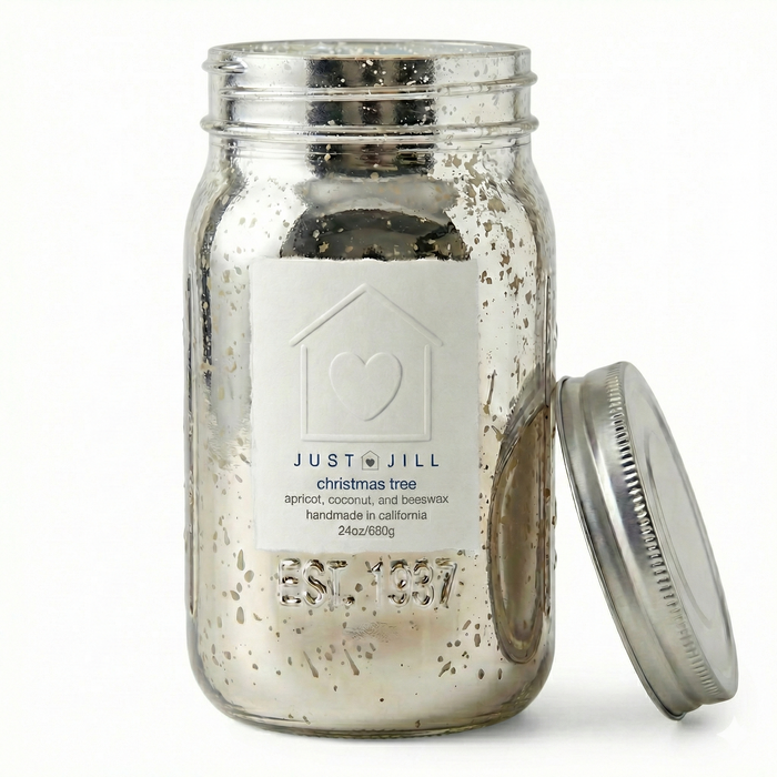 Just Jill Christmas Tree Scented Mason Jar Candle 24 oz
