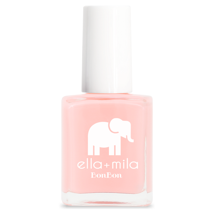 Just Peachy pastel soft coral pink nail polish bottle – ella+mila BonBon