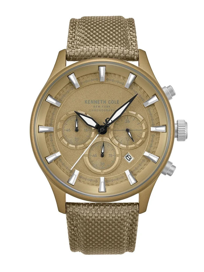 Kenneth Cole Quartz Khaki Round Dial Sports Watch - KCWGO0058403MNW
