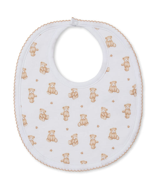 Kissy Teddy Bear Time Bib-Brown