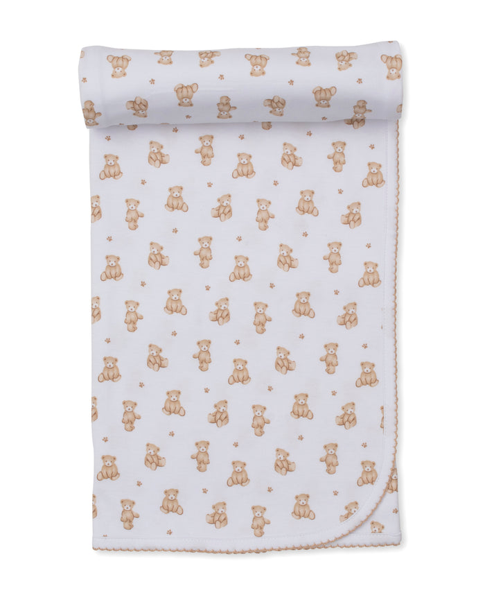 Kissy Teddy Bear Time Blanket-Brown