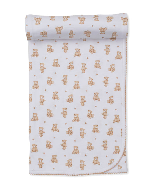 Kissy Teddy Bear Time Blanket-Brown