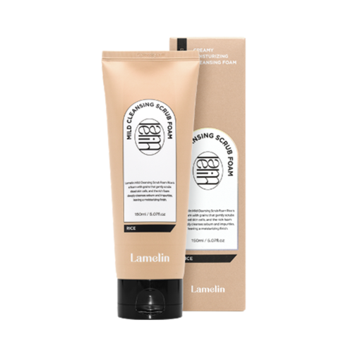 LAMELIN Mild Cleansing Scrub Foam Rice غسول مقشر للبشرة بالرز