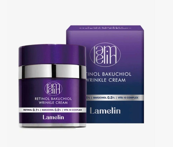 LAMELIN Retinol Bakuchiol Wrinkle Cream Retinol 0.1 Bakuchiol 0.5 Vita 10 Complex كريم الريتنول والباكتشيول من لايملاين