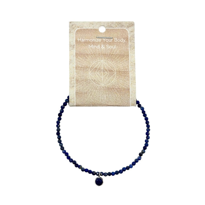 Lapis Lazuli  Faceted Stone & Charm Bracelet 925