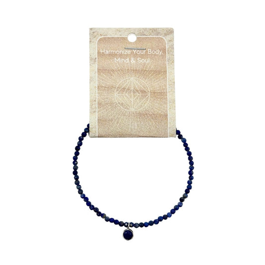 Lapis Lazuli  Faceted Stone & Charm Bracelet 925