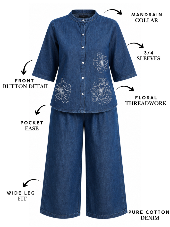 Premium denim co ord set for women elegant daily style