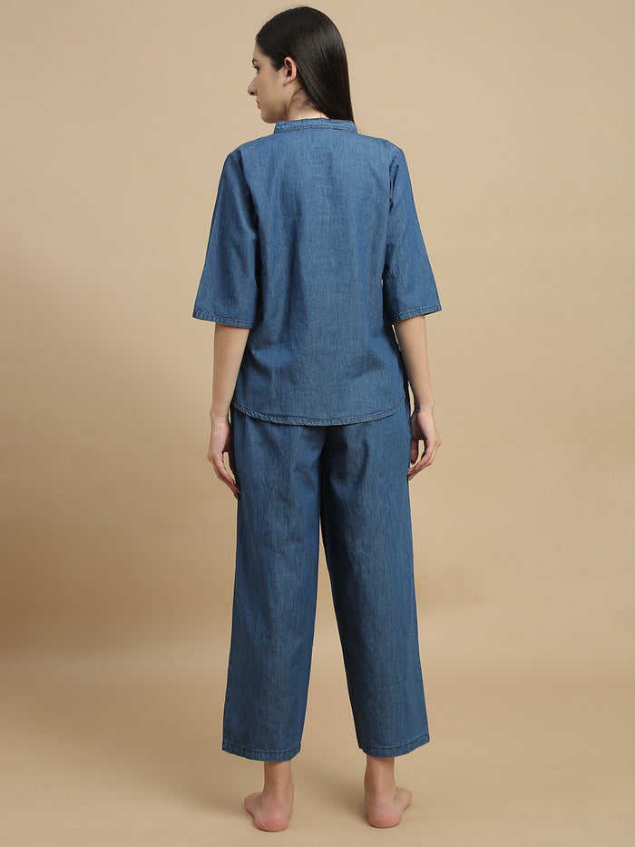 Pure cotton denim wash co ord set for women online