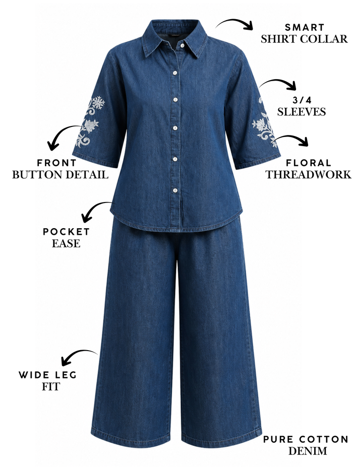 Denim co ord set for women casual travel wear online