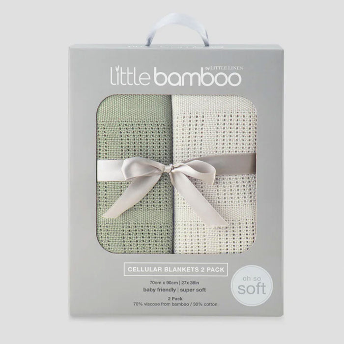 Little Bamboo Cellular Bassinet Blanket Bayleaf - 2 Pack