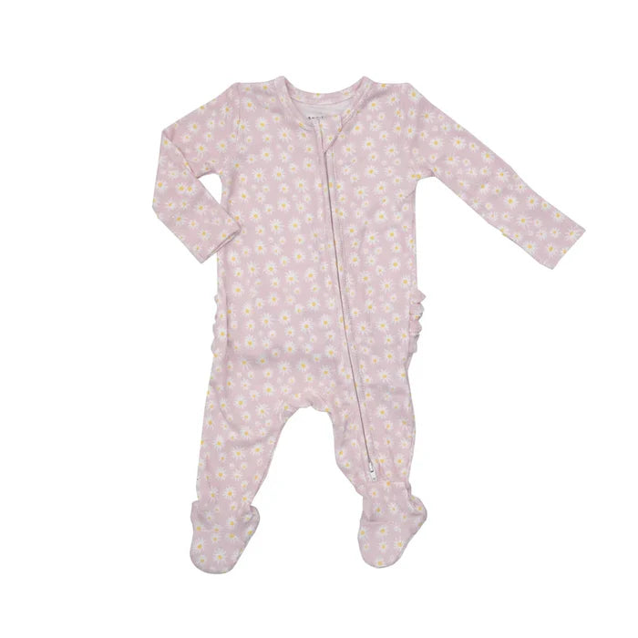LITTLE DAISY 2-Way Ruffle Back Zipper Footie