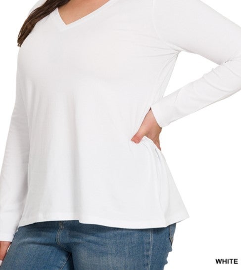 Long Sleeve V Neck Top