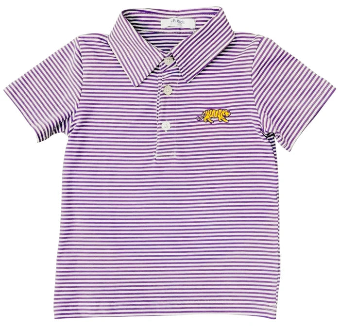 Lulu Bebe Lavender Stripe Tiger Polo