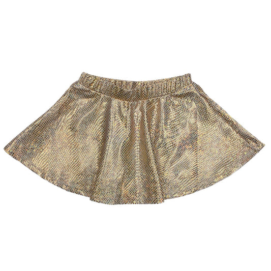 Lulu Bebe Metallic Gold Print Skort