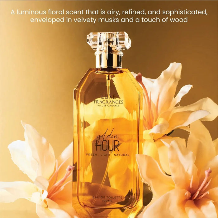 Luxe Organix Fragrances Golden Hour EDT 100ml لكس أورغانكس عطور غولدن آور - Princess Cosmetics Qatar