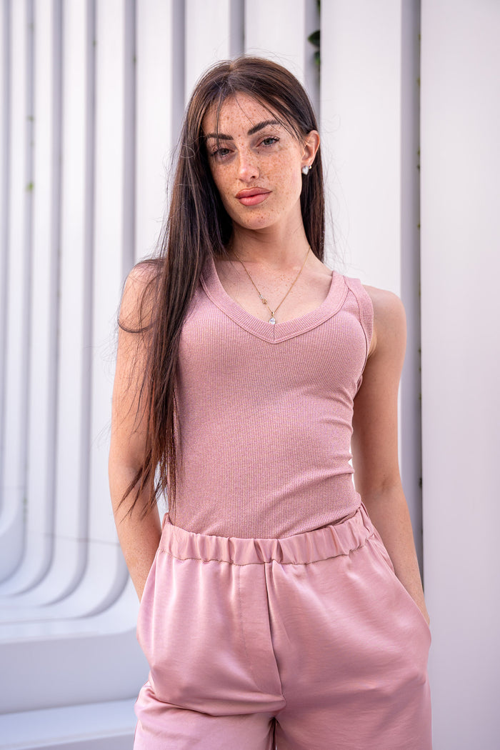 Maglia Smanicata Rosa - Vicolo
