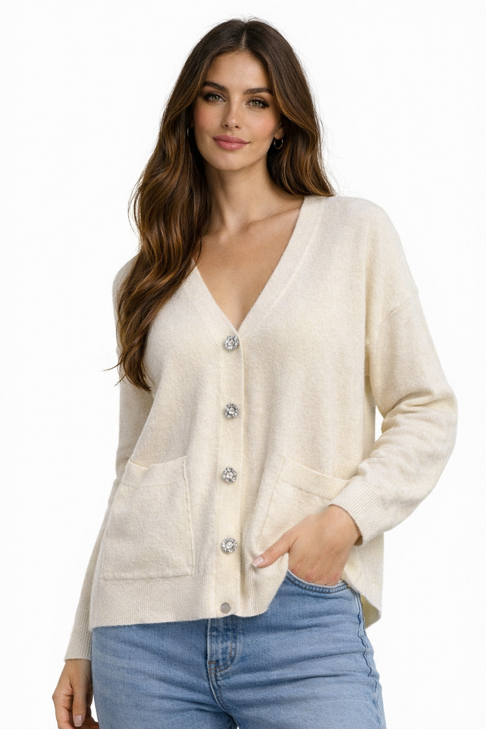 Maglione Cardigan Butter tash Jewels Glm Couture