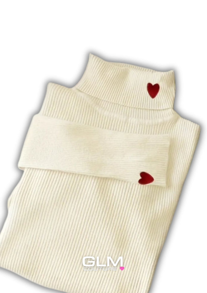 Maglione Collo Alto Cuoricini