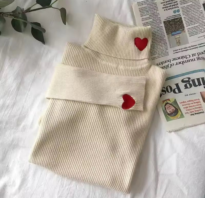 Maglione Collo Alto Cuoricini