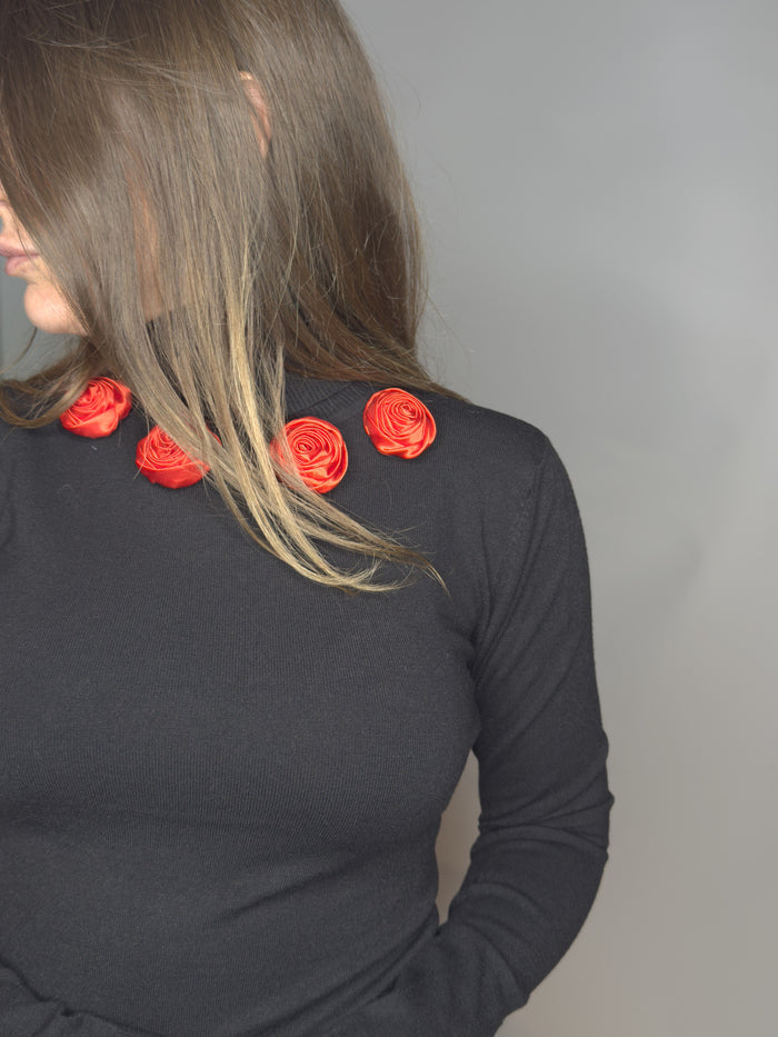Maglione Red Rose Glm Couture