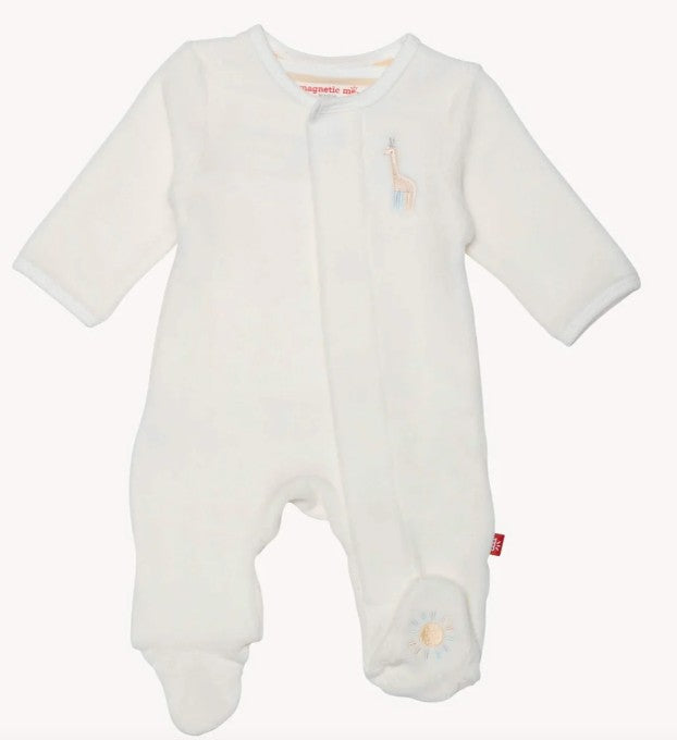 Magnetic Me Velour Footie Rainbow Dreams
