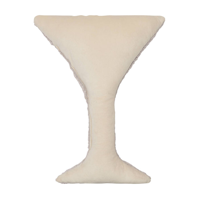 Peking Handicraft Martini Glass Shaped Hook Pillow with ampersand design, decorative pillow for stylish home decor.