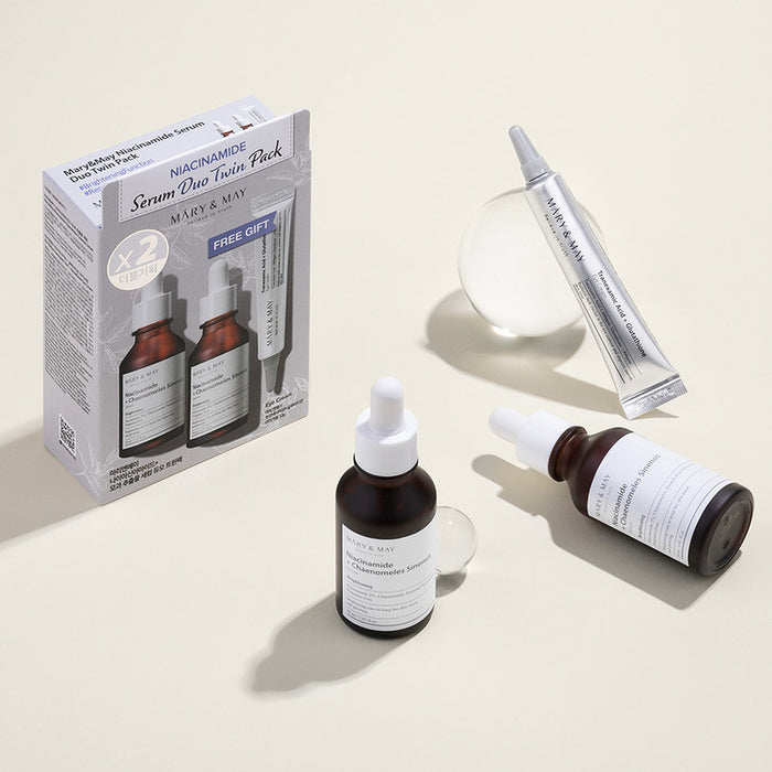 MARY & MAY Believe In Truth Niacinamide serum duo twin pack بكج مميز سيروم النياسينمايد وكريم العين من ماري اند ماي