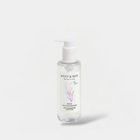 Mary&May Rice Glutathione LHA Glutathione Cleansing Oil 200ml زيت التنظيف بالجلوتاثيون LHA من ماري آند ماي رايس - Princess Cosmetics Qatar