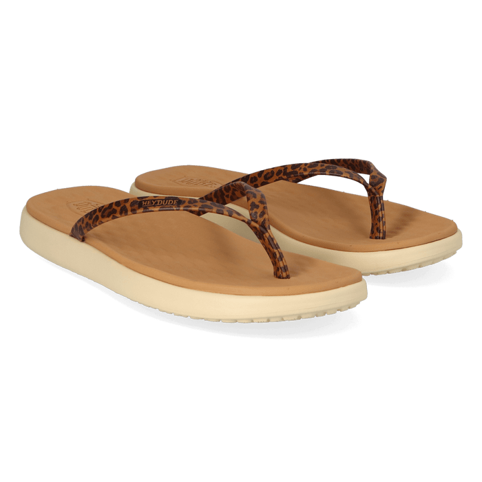 Maui Breeze Flip Dames Teenslippers Tan Leopard