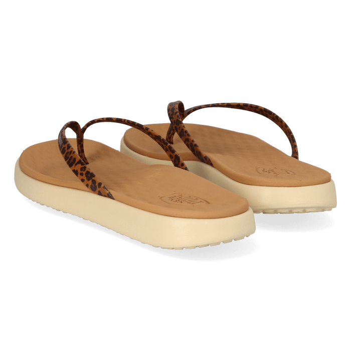 Maui Breeze Flip Dames Teenslippers Tan Leopard