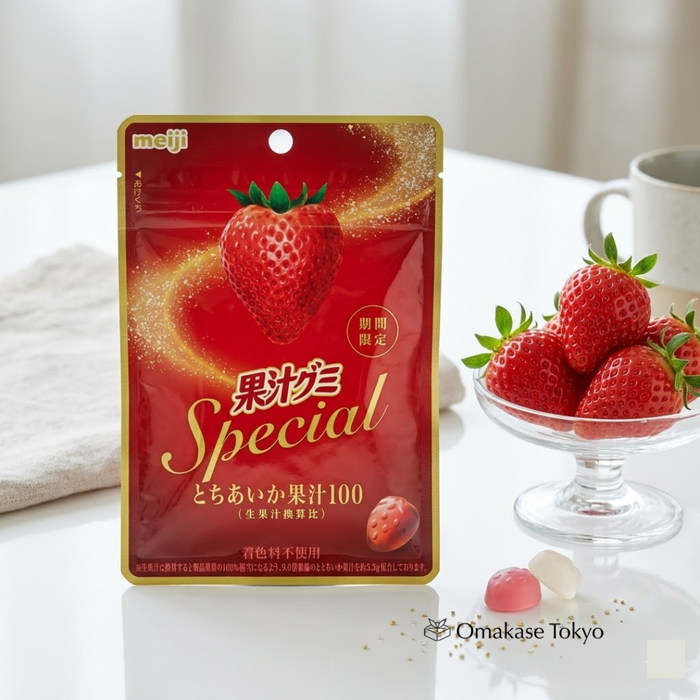 Meiji Juice Gummy Elastic Plus Strawberry