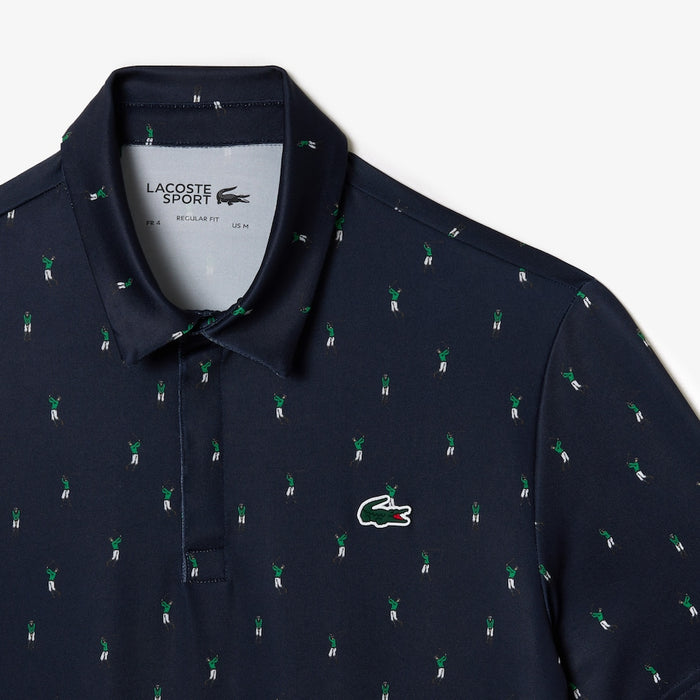 Men’s Golf Printed Recycled Polyester Polo Navy Blue