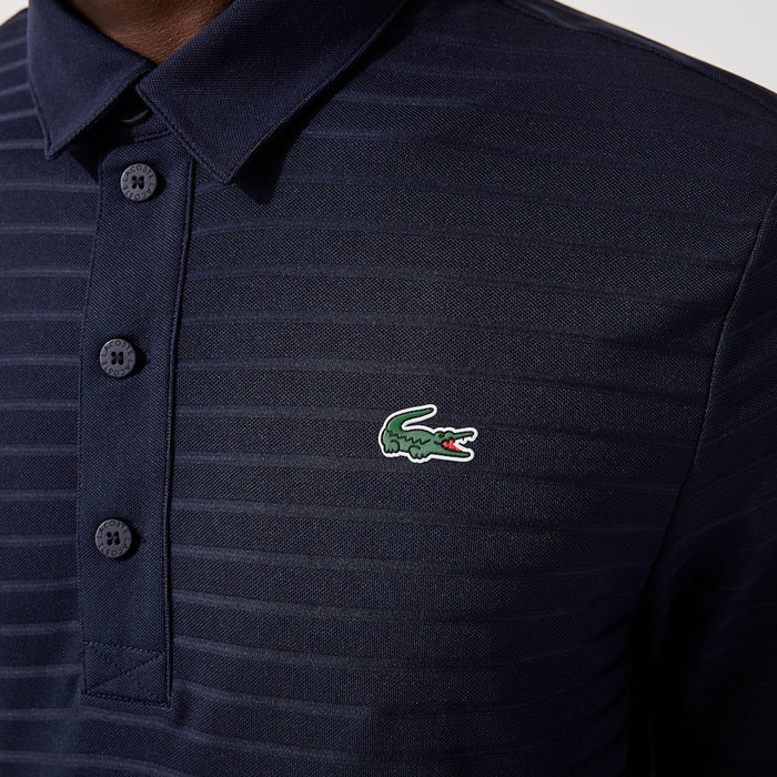 Men's Sport Textured Breathable Golf Polo Navy Blue