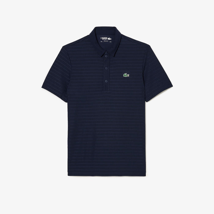 Men's Sport Textured Breathable Golf Polo Navy Blue