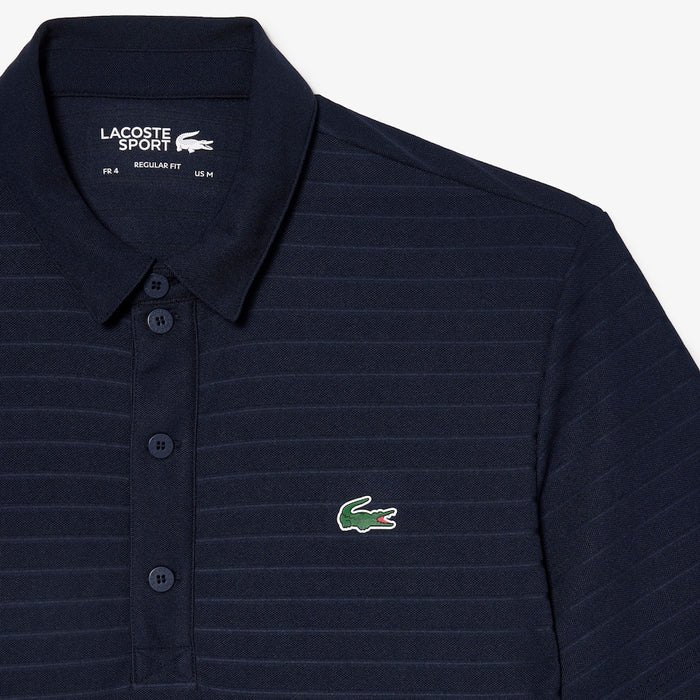 Men's Sport Textured Breathable Golf Polo Navy Blue
