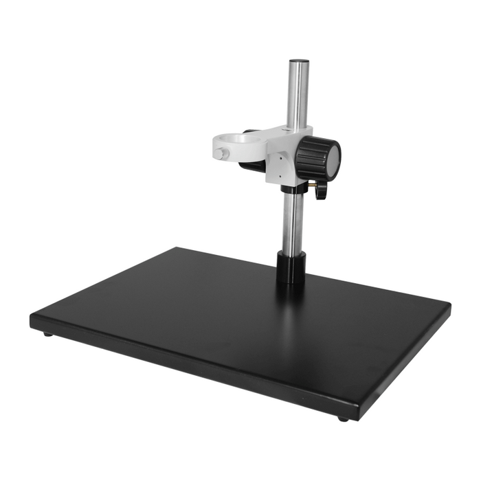 Microscope Post Stand, 45mm Coarse Focus Rack, Large Base, SKU ST08011302, three quarter front view