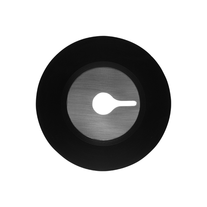 Microscope Stage Insert Plate, Metal Dia. 110mm for Metallurgical Microscopes, Black, SKU MT03035251, three quarter front view