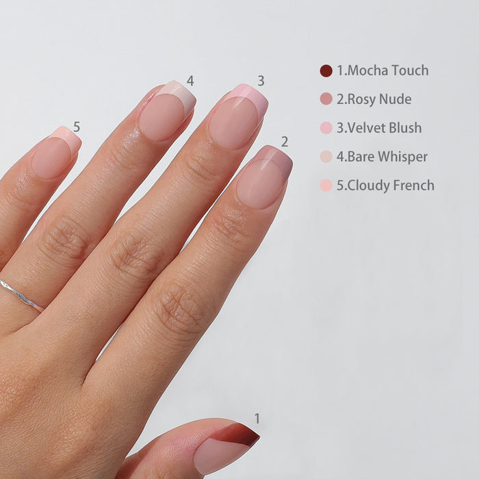 Mocha Nude French Tips | Short Square | ProTips