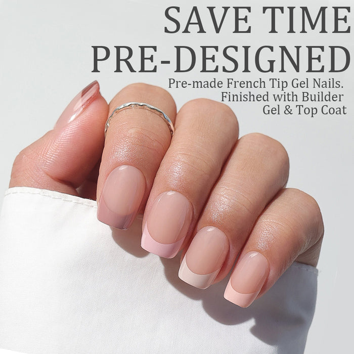 Mocha Nude French Tips | Short Square | ProTips