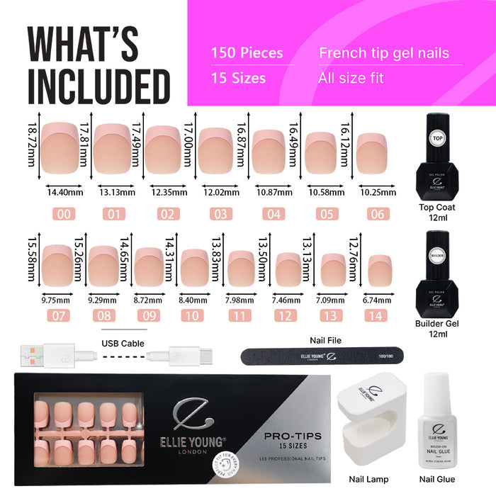 Mocha Nude French Tips | Short Square | ProTips