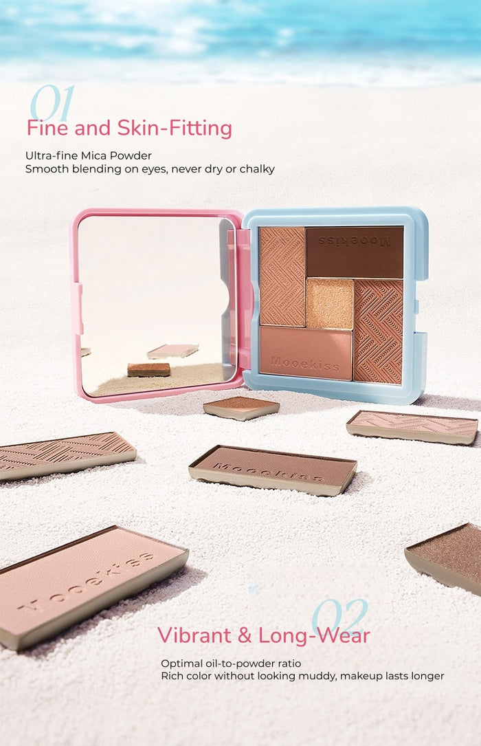 MOOEKISS Pink Blue Collectio 5-color Eyeshadow Palette T5672