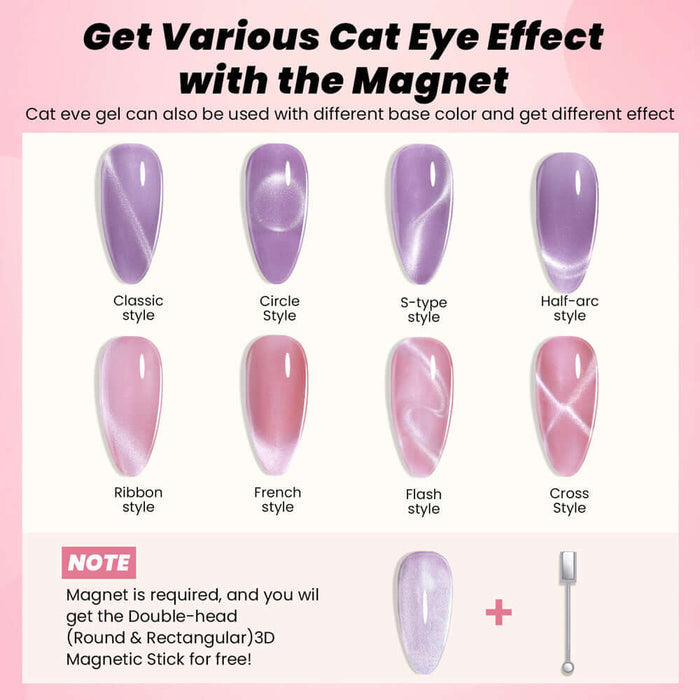 Moonlit Velvet Cat Eye Gel Polish Mysterious Charm Effect