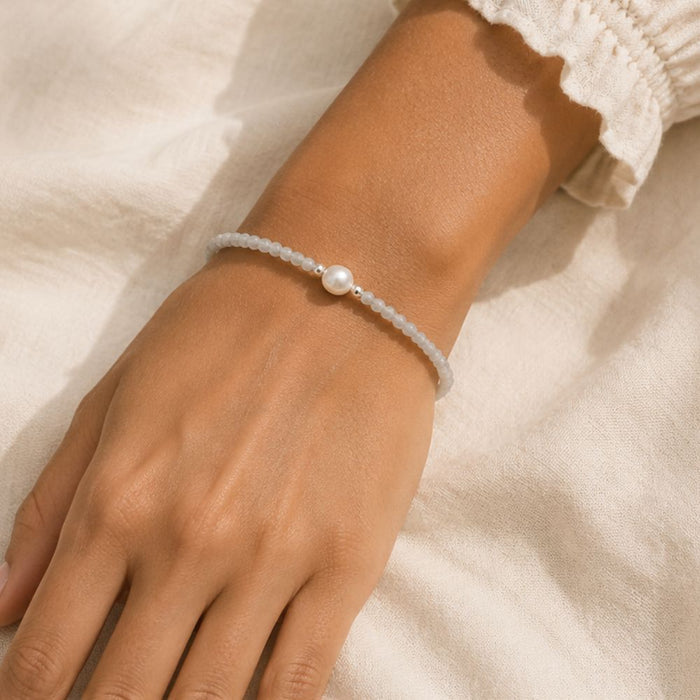 Moon stone bracelet on wrist