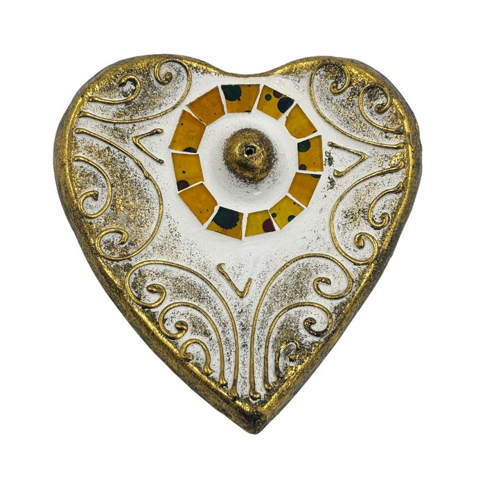 Mosaic Heart Incense Holder - Assorted