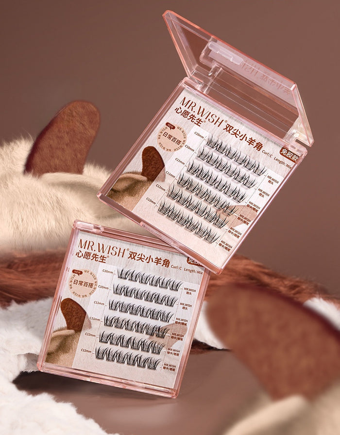 MR.WISH Glue-free Lamb Horns Natural False Eyelashes T5657