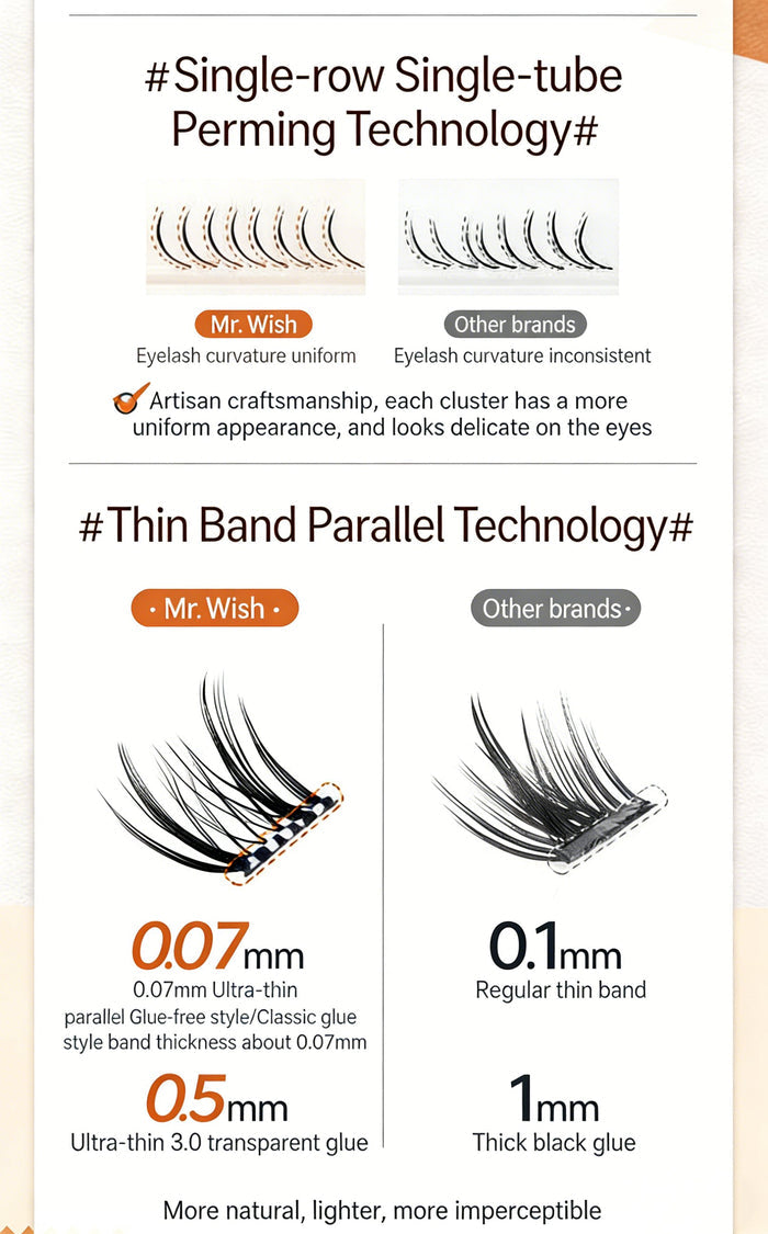 MR.WISH Glue-free Lamb Horns Natural False Eyelashes T5657