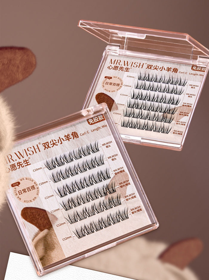 MR.WISH Glue-free Lamb Horns Natural False Eyelashes T5657