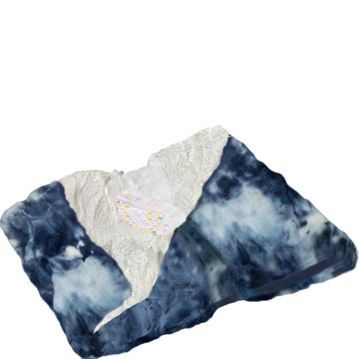 Navy Tie Dye Stroller Blanket