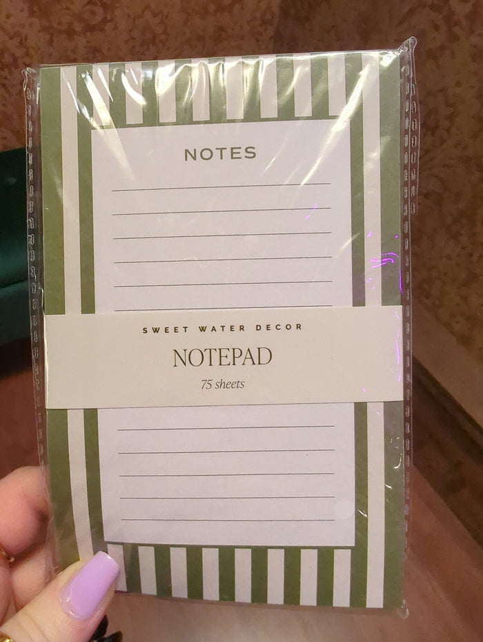 Sweet Water Decor notepad with floral cover featuring lined pages, perfect for jotting notes and reminders.