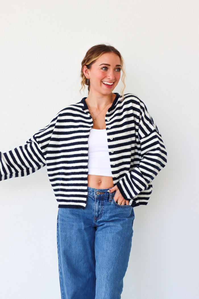 Small / Navy Striped